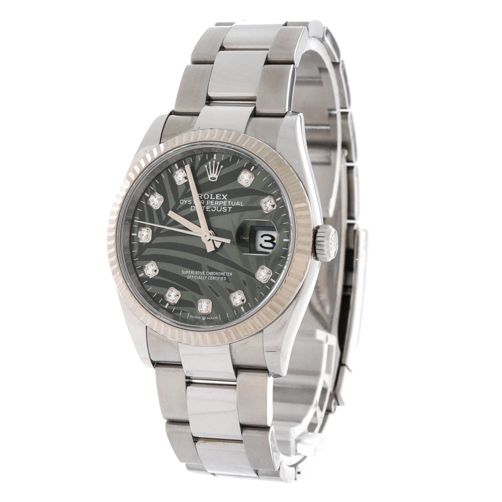 Rolex 36 Oyster Perpetual Datejust Palm Motif Automatic Watch - Picture 2 of 4